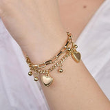 Salve Layered Heart Charm Bracelet for Women