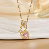 Salve Pink Crystal Star Charm Pendant for Women
