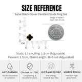 Salve Black Clover Necklace Set for Women