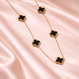 Salve Black Clover gold chain necklace with a sleek, polished design and durable link construction.