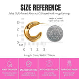 Salve C-Shape Gold Hoop Earrings for Women