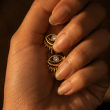 Evil Eye Sunburst Stud Earrings