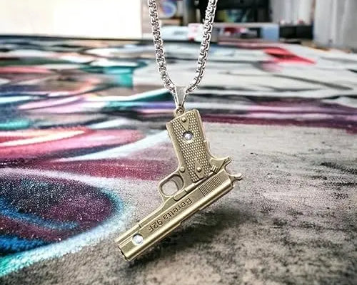 Salve Men Beretta 92F Gun Pendant - Salve