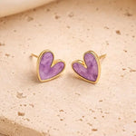 Salve Lavender Purple Heart Earrings for Women - Salve