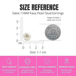 Salve Chic 11MM Faux Pearl Earrings for Women - Salve