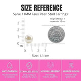 Salve Chic 11MM Faux Pearl Earrings for Women - Salve