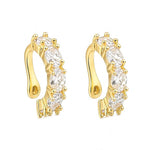 Salve No Piercing CZ ear cuff earrings featuring sparkling cubic zirconia stones on a silver-tone metal design.