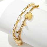 Salve Layered Heart Charm Bracelet for Women
