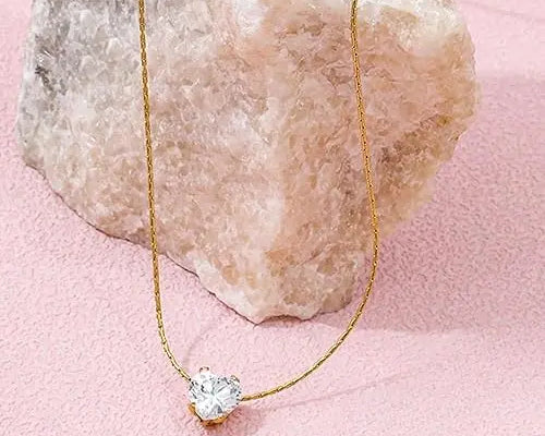 Salve Heart Solitaire Stone Pendant for Women - Salve