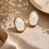 Faux Pearl Resin Stud Earrings