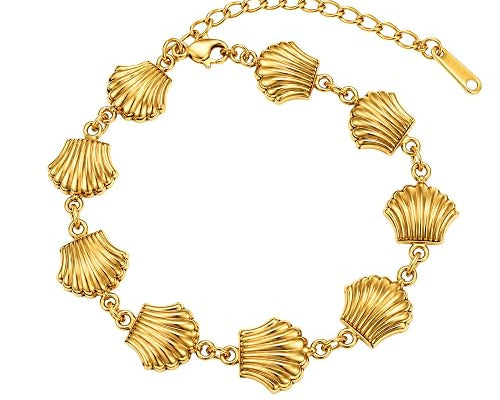 Salve Coquette seashell beach bracelet with small seashell charms and adjustable cord for a stylish nautical accessory