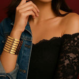 Salve Open Chunky Gold Bracelet for Women