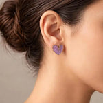 Salve Lavender Purple Heart Earrings for Women - Salve