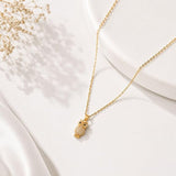 Rhinestone Owl Gold Pendant