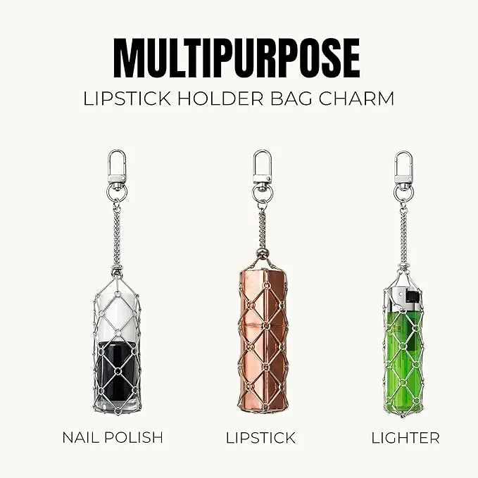 SALVE Baddie Mesh Lipstick Holder displaying multiple lipsticks in a stylish mesh design on a white background