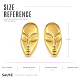Face Card Gold Statement Earrings