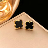 Salve VC-Inspired Black Clover Stud Earrings - Salve