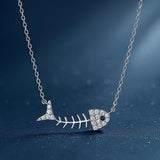 Salve Silver Fishbone Pendant for Women