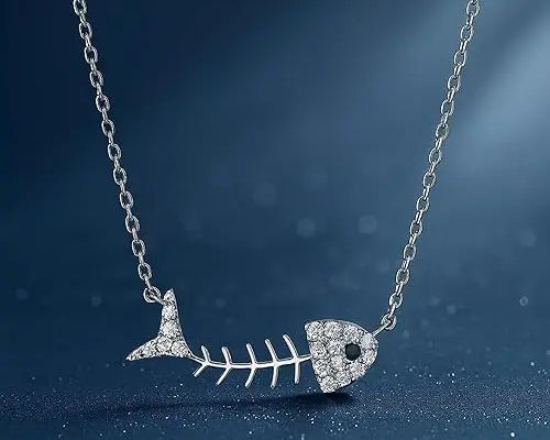 Salve Silver Fishbone Pendant for Women - Salve