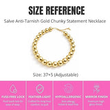 Salve chunky gold beaded aesthetic necklace featuring large round beads on a delicate chain.