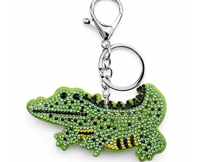 Salve Rhinestone Encrusted Crocodile Keychain for Women - Salve