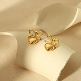 Salve Bow Heart Drop Earrings & Pendant Set for Women