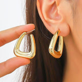 Salve Triangular Gold Hoop Earrings for Women