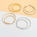 Salve Double Hoop Silver & Gold Earrings Set for Women