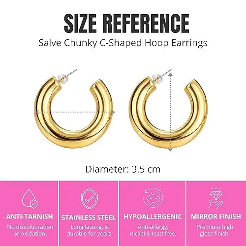Salve Chunky Hoop Earrings for Women - Salve