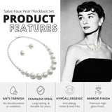 Salve Faux Pearl Studs & Necklace Set