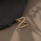 Contemporary CZ Studded Finger Ring