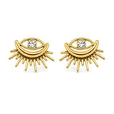 Evil Eye Sunburst Stud Earrings
