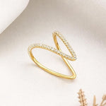Salve CZ V-Shaped Finger Ring for Women - Salve
