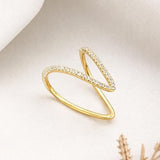Salve CZ V-Shaped Finger Ring for Women - Salve