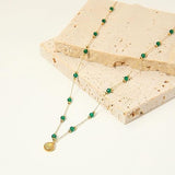 Salve Beachy Green Beads Shell Pendant for Women