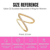 Salve CZ V-Shaped Finger Ring for Women - Salve