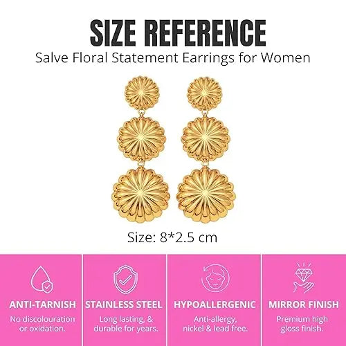 Salve Chic Coquette Floral Earrings for Women - Salve