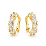 Salve No Piercing CZ Ear Cuffs, silver-tone earrings with sparkling cubic zirconia stones, designed to wrap around the ear.