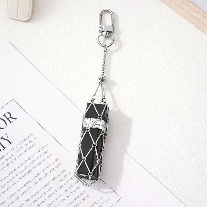 Salve Baddie Mesh Lipstick Holder with transparent mesh design for organizing lipsticks and cosmetics.