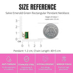 Emerald Green Rectangular Stone Pendant SALVE