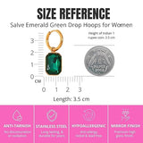 Salve Emerald Green Stone Drop Earrings for Women