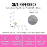 SALVE Fleur de Lis pendant necklace featuring a detailed gold-tone charm on a delicate chain, versatile jewelry accessory.