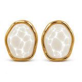 Faux Pearl Resin Stud Earrings
