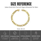 Salve Men Gold Figaro Chain Bracelet for Men