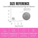 Round cut stainless steel SALVE stud earrings featuring a sleek, polished design perfect for everyday wear.