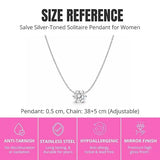Salve Solitaire stone pendant necklace for women featuring a sparkling gemstone set in a sleek metal setting.