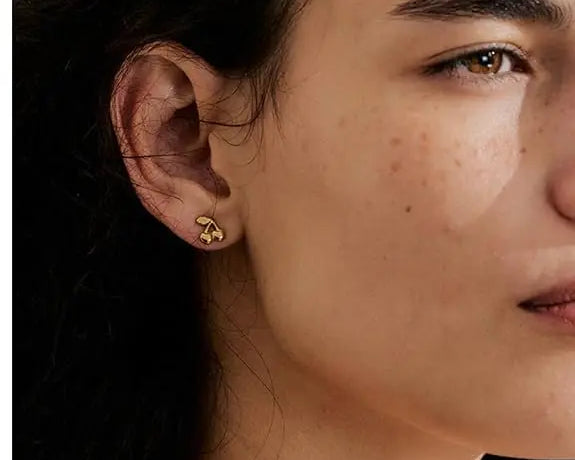 Salve Tiny Cherry Stud Earrings for Women - Salve