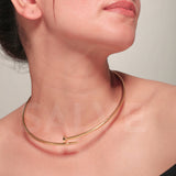 Salve Rose Gold Hasli Nail Choker Necklace for Women