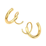 Salve 18K Gold Plated Faux Double Piercing Hoops