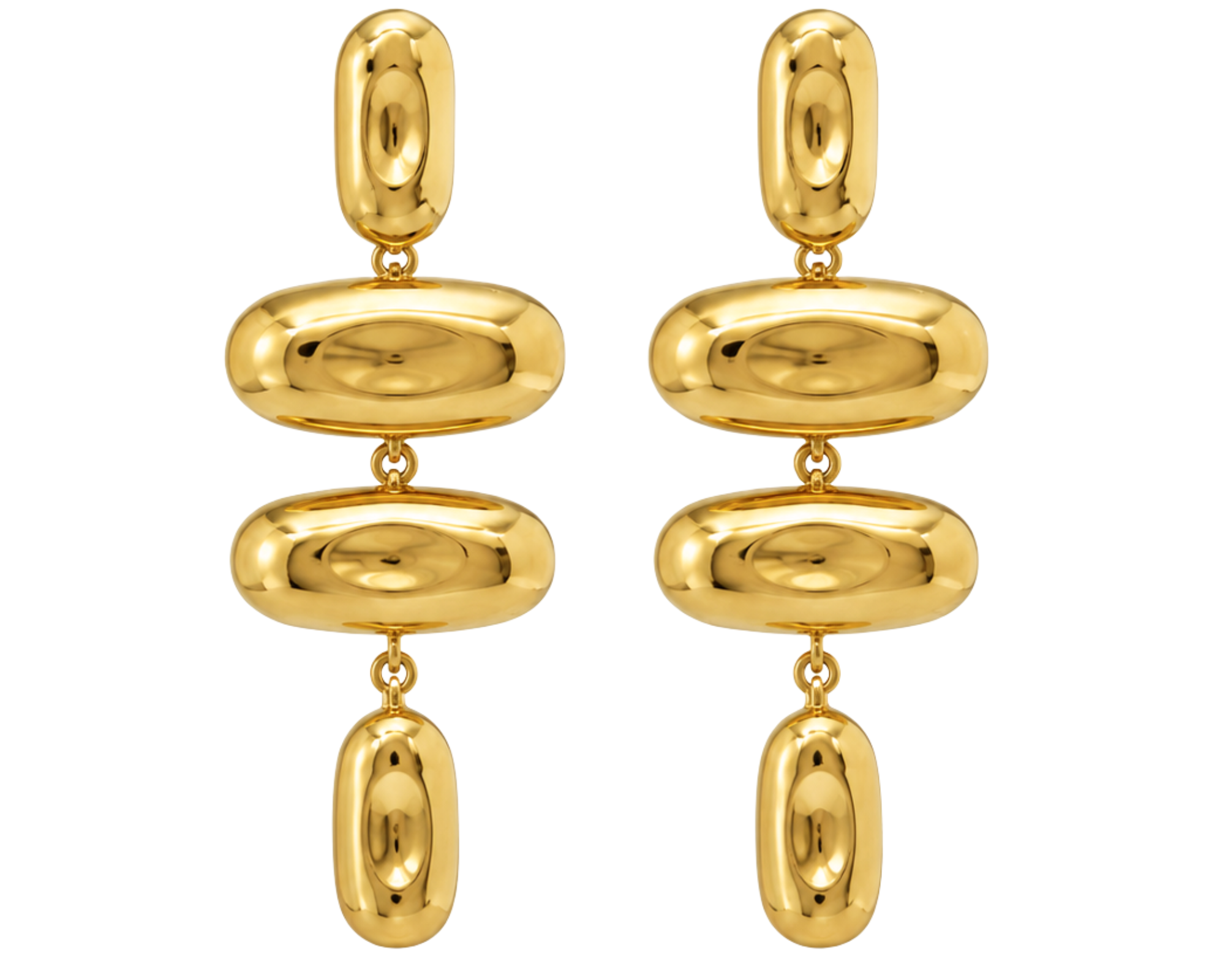 Salve chic contemporary drop earrings with sleek modern design, featuring polished metal and minimalist style.